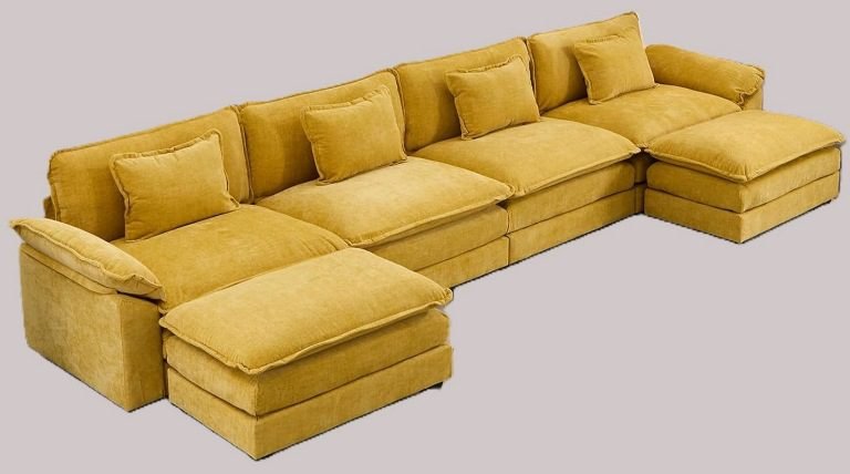 14 Modern U-Shaped Modular Sofas (6-Seater) – Large Chenille Sectional Couch for Living Room, Sectional Couch for Living Room, Faux Leather Couch, Oversized Modular Sectional Sofa, Couch with Ottoman, Corduroy Deep Seat Couch, Velvet Sofa Couch