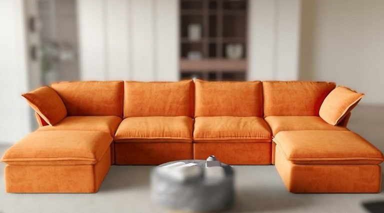 14 Modern U-Shaped Modular Sofas (6-Seater) – Large Chenille Sectional Couch for Living Room, Sectional Couch for Living Room, Faux Leather Couch, Oversized Modular Sectional Sofa, Couch with Ottoman, Corduroy Deep Seat Couch, Velvet Sofa Couch