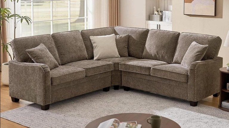 L-Shaped Modular Sectional Sofas for Modern Living Rooms, L-Shaped Modular Sofa with Storage Ottoman, Modular Sectional Sofa with Ottoman for Living Room