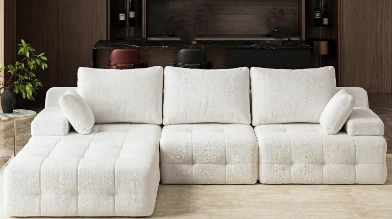 L-shaped sofa couches for living rooms, apartments, and homes,14 Best Deep L-Shaped Seat Sofas for Ultimate Comfort at Home, Sofa with Movable Ottoman, Modular Cloud Sectional Sofa