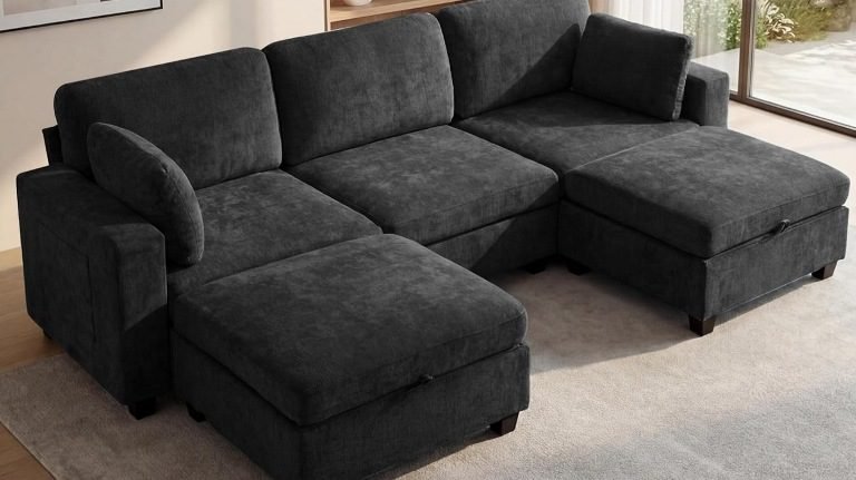 12 Modern U-Shaped Sectional Sofas (4 Seater) – Best Chenille Cloud Couch for Living Room Furniture