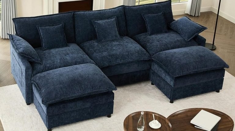 12 Best 3-Seater U-Shaped Sectional Couches with Ottoman for Modern Apartment Living Rooms, U-Shaped Modular Cloud Sofas, and Sectional Couches with Ottoman. 3 Seater Deep Seat Couch for Living Room