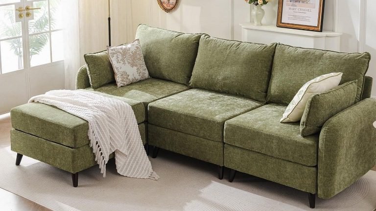 L-shaped sofa couches for living rooms, apartments, and homes,14 Best Deep L-Shaped Seat Sofas for Ultimate Comfort at Home, Sofa with Movable Ottoman, Modular Cloud Sectional Sofa