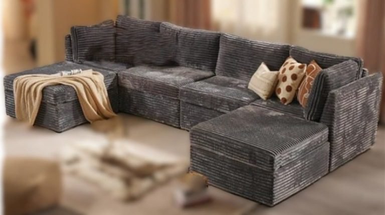 14 Modern U-Shaped Modular Sofas (6-Seater) – Large Chenille Sectional Couch for Living Room, Sectional Couch for Living Room, Faux Leather Couch, Oversized Modular Sectional Sofa, Couch with Ottoman, Corduroy Deep Seat Couch, Velvet Sofa Couch