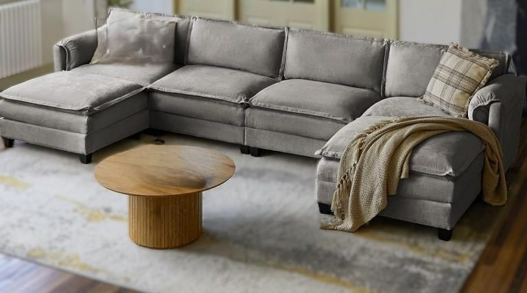 14 Modern U-Shaped Modular Sofas (6-Seater) – Large Chenille Sectional Couch for Living Room, Sectional Couch for Living Room, Faux Leather Couch, Oversized Modular Sectional Sofa, Couch with Ottoman, Corduroy Deep Seat Couch, Velvet Sofa Couch