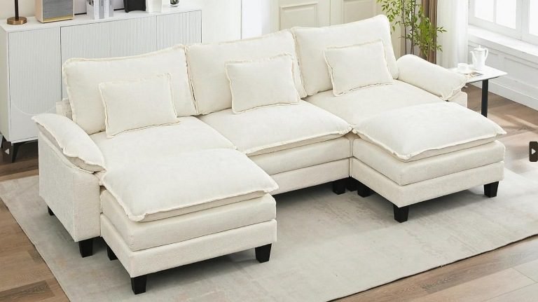 12 Modern U-Shaped Sectional Sofas (4 Seater) – Best Chenille Cloud Couch for Living Room Furniture