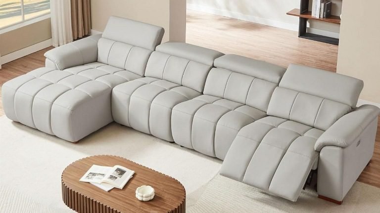 L-Shaped Sectional Sofa with Ottoman, L-Shaped Modular Couch Set with Ottoman, Sectional Sofa with Ottoman for Small Apartments