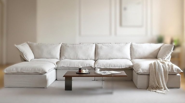 14 Modern U-Shaped Modular Sofas (6-Seater) – Large Chenille Sectional Couch for Living Room, Sectional Couch for Living Room, Faux Leather Couch, Oversized Modular Sectional Sofa, Couch with Ottoman, Corduroy Deep Seat Couch, Velvet Sofa Couch