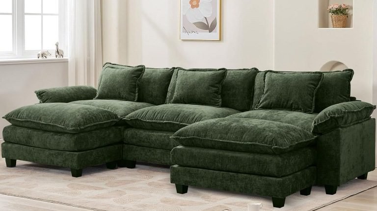 12 Best 3-Seater U-Shaped Sectional Couch with Ottoman for Modern Apartment Living Rooms Redhomecorner.com