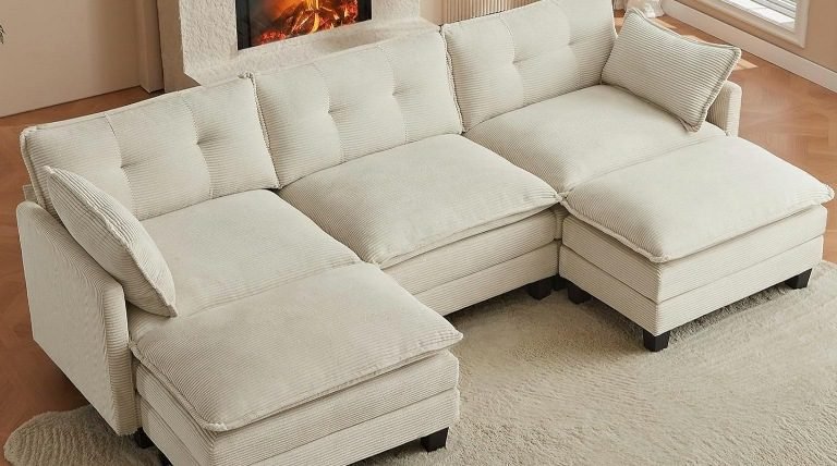 12 Modern U-Shaped Sectional Sofas (4 Seater) – Best Chenille Cloud Couch for Living Room Furniture