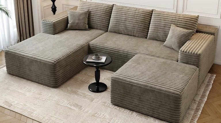 12 Modern U-Shaped Sectional Sofas (4 Seater) – Best Chenille Cloud Couch for Living Room Furniture