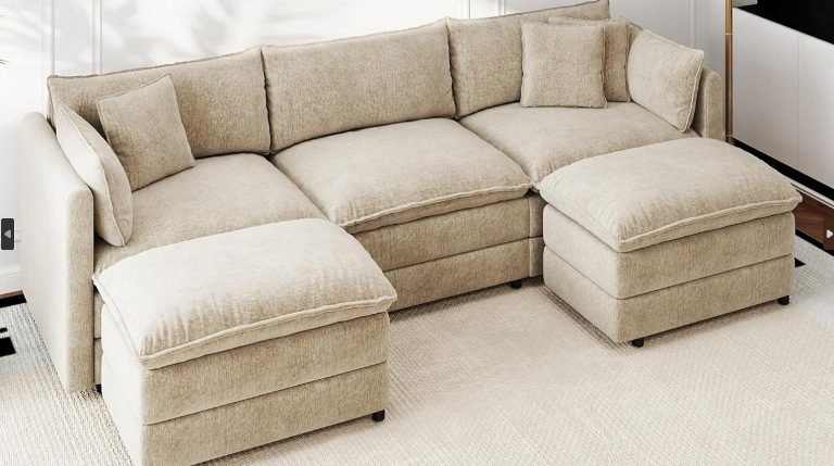 12 Best 3-Seater U-Shaped Sectional Couches with Ottoman for Modern Apartment Living Rooms, U-Shaped Modular Cloud Sofas, and Sectional Couches with Ottoman. 3 Seater Deep Seat Couch for Living Room