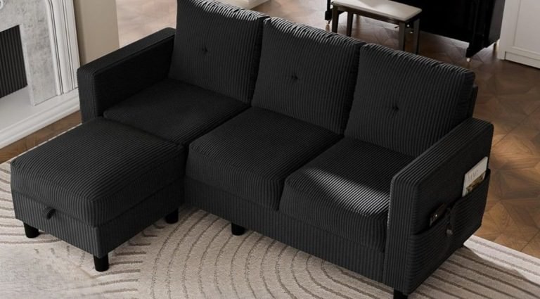 L-shaped sofa couches for living rooms, apartments, and homes,14 Best Deep L-Shaped Seat Sofas for Ultimate Comfort at Home, Sofa with Movable Ottoman, Modular Cloud Sectional Sofa