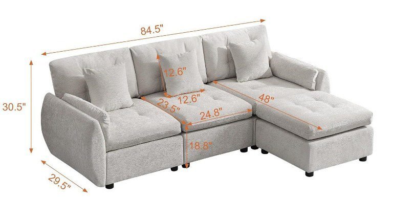 L-Shaped Couch L-Shaped Sofa for Living Room Apartment