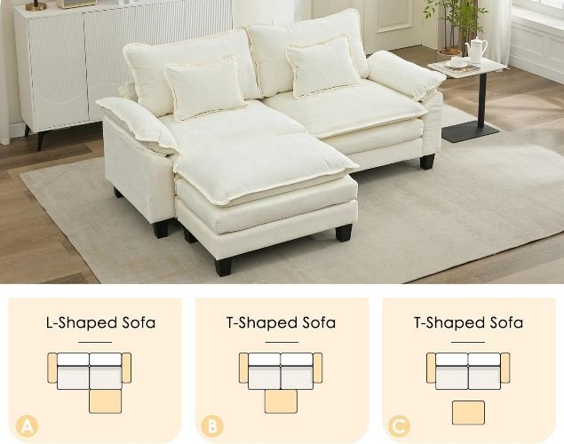 L-Shaped Couch L-Shaped Sofa for Living Room Apartment
